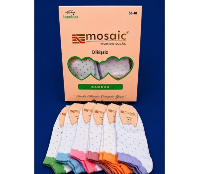 Mosaic Kadın Bambu Patik 12 Li