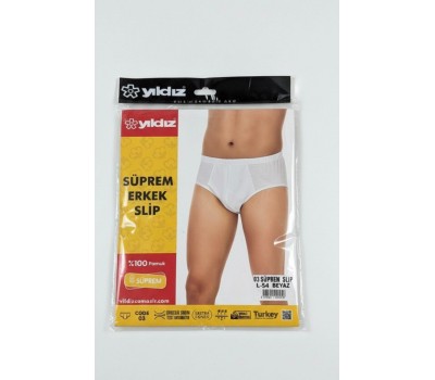 Yıldız Erkek Slip Beyaz